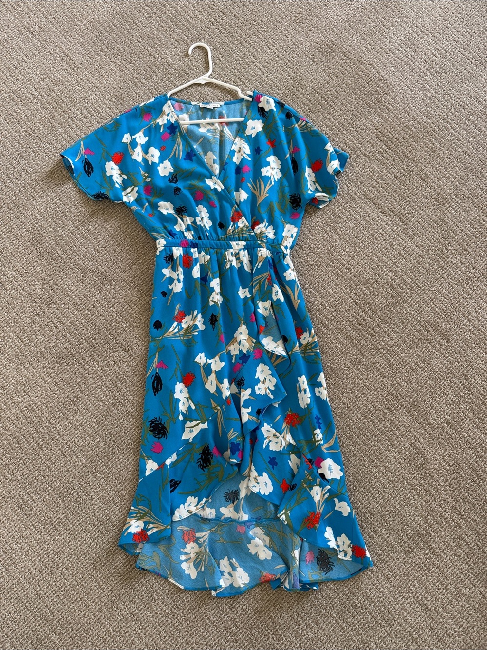 J. Crew Mercantile Blue Floral Midi Dress